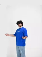 Model wearing a blue 1945 t-shirt for men - new summer collection